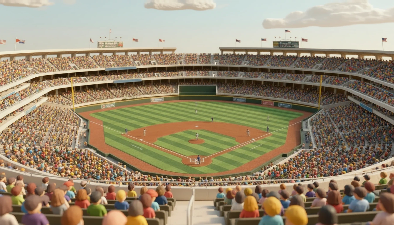 Miniature stadium crowd viewpoint